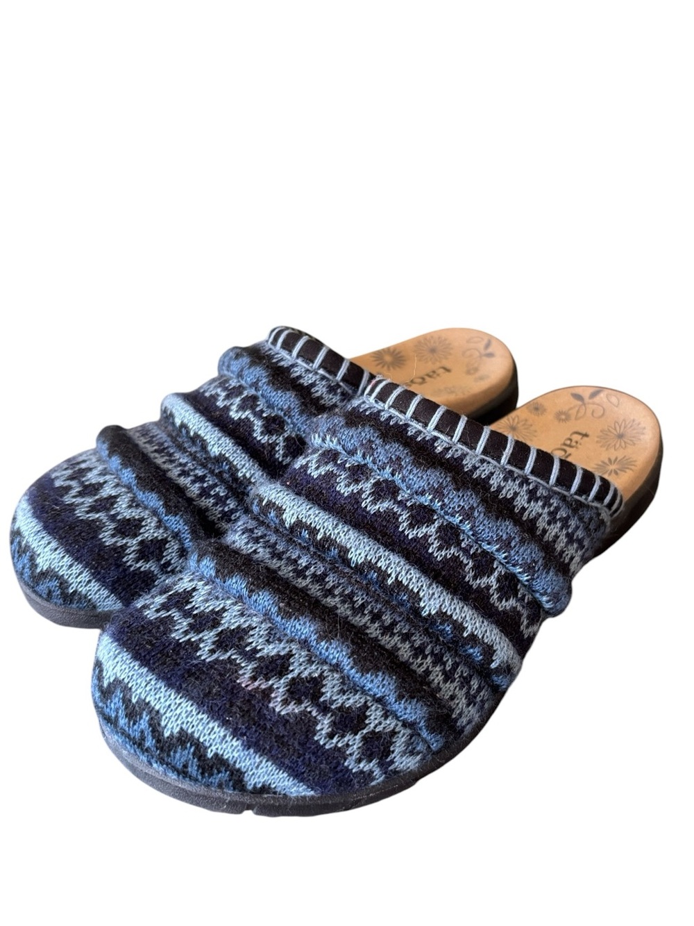 Taos Kickoff Multi Knit Blue Clog Slipper Size 7‎